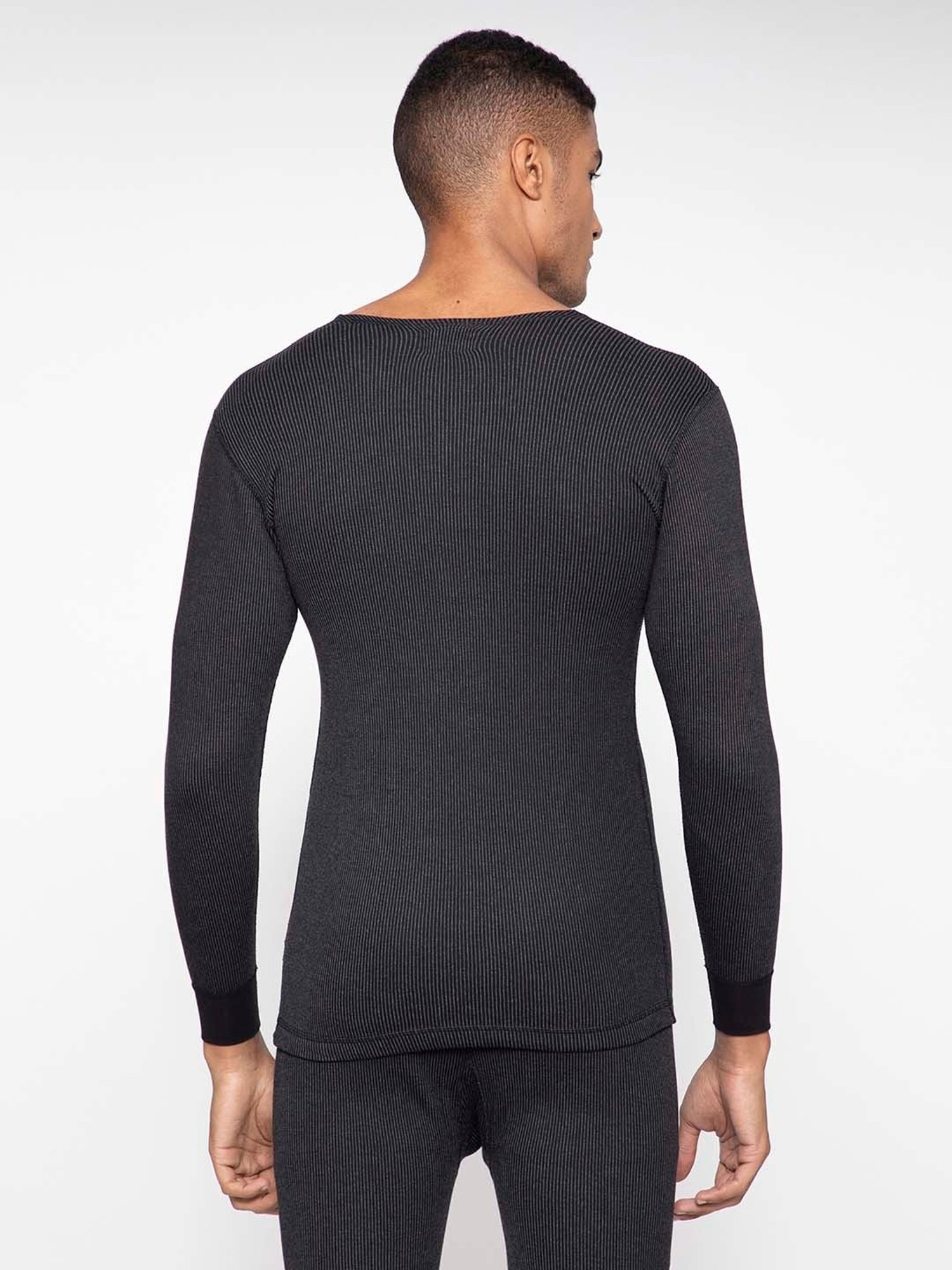 Sporto Black Striped Thermal Top