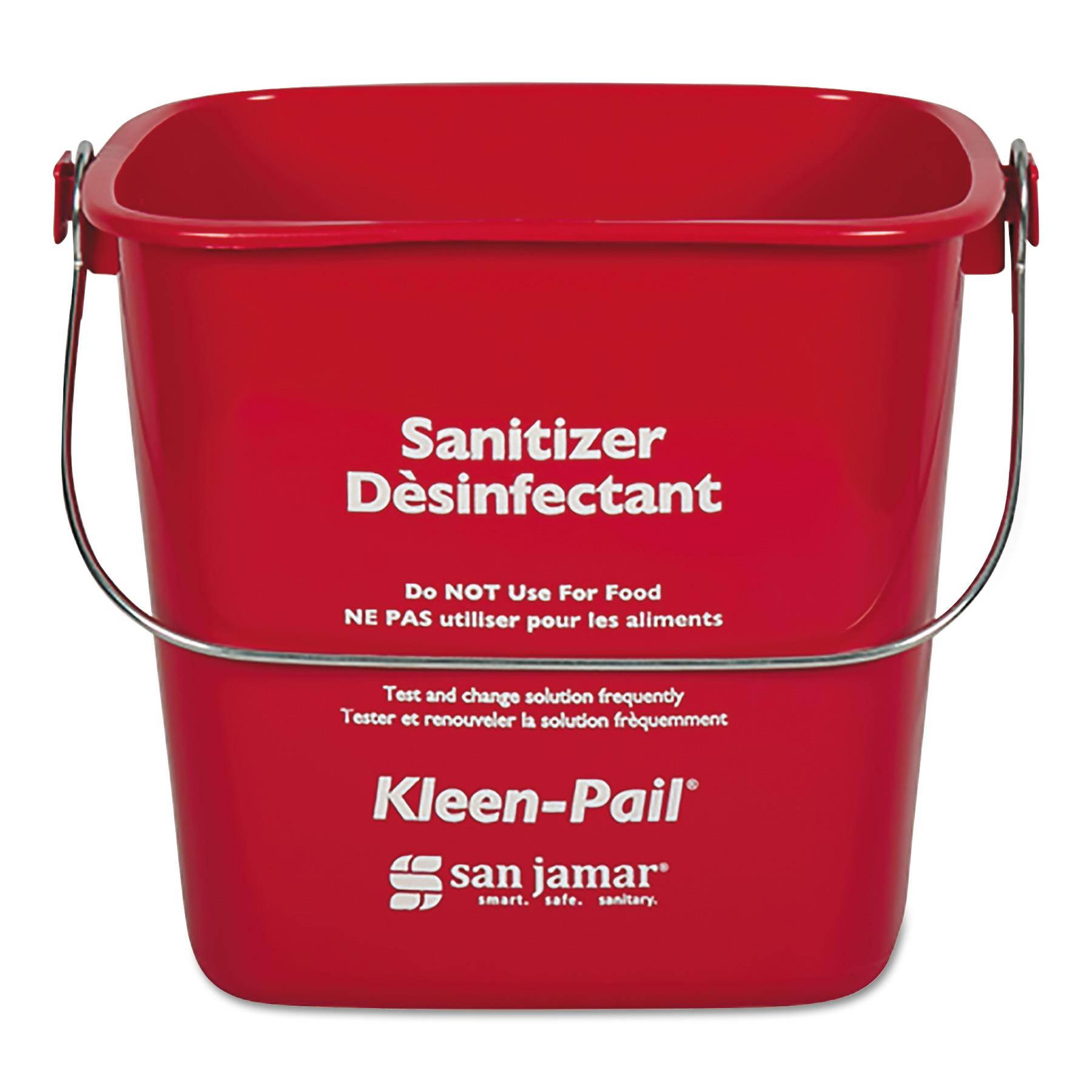 San Jamar SAN KP97RD 3 Qt. Red Sanitizing Kleen-Pail