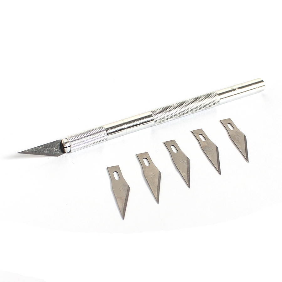 6 Blades Aluminum Carve Knife Extra Backup  Sculpture Engrave Graver Cutter Muti-funtion Carving Knife Set