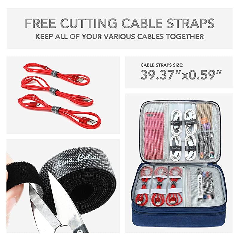 Electronic Organizer Travel Universal Cable Organizer Electronics Accessories Cases for Cable, Charger, Phone, USB, SD Card