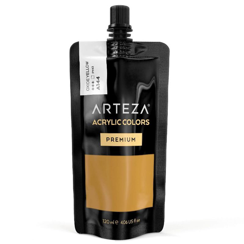 Arteza Acrylic Artist Paint, Oxide Yellow Color, 120ml  - Single Color (ARTZ-8596)