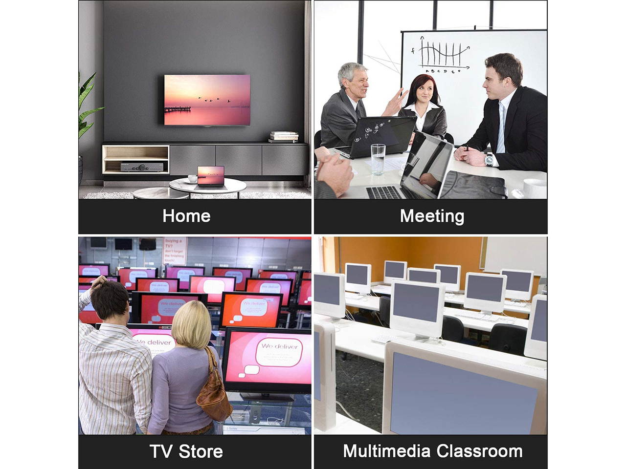 HDMI Splitter 1 in 4 Out V1.4b, iXever Powered HDMI Video Splitter with AC Adapter Duplicate/Mirror Screen Monitor Supports Ultra HD 4Kx2K@30Hz 1080P and 3D Resolutions (1 Input to 4 Outputs)