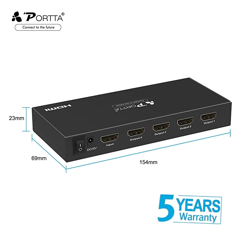 HDMI Splitter 4 Port 1x4 v1.3 support Full HD 3D 1080p Deep Color HD Audio Real HDMI