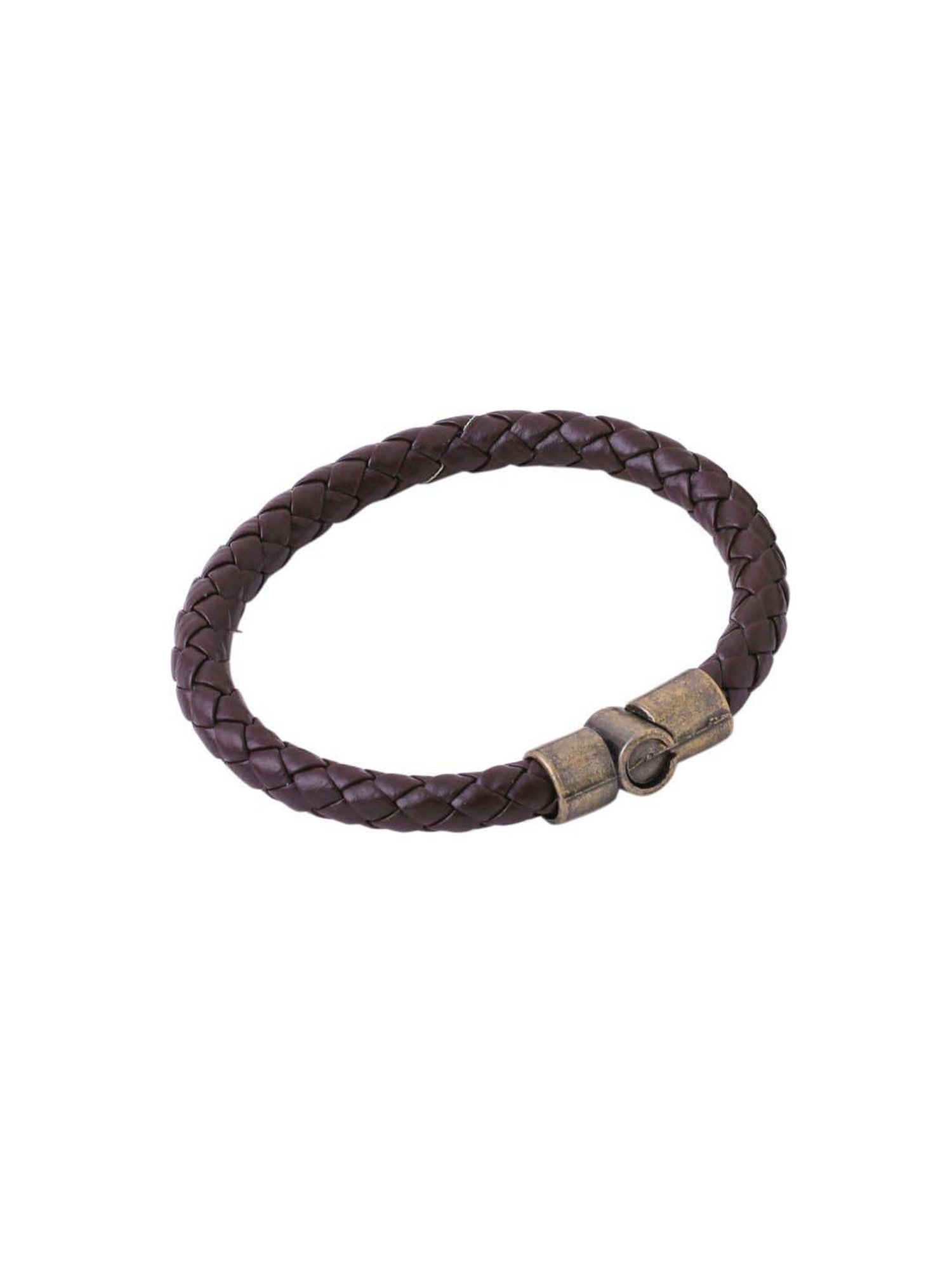NVR Brown Leather Bracelet for Men