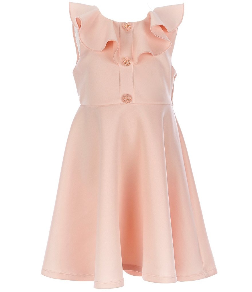 Rare Editions Little Girls 2T-6X Jeweled-Button Fit-And-Flare Dress