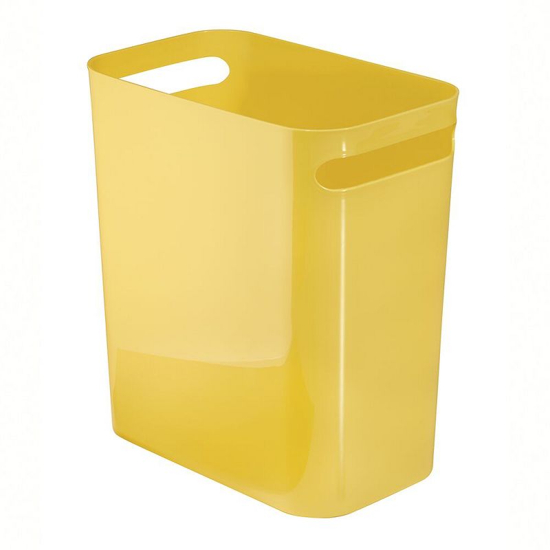 mDesign Microfiber Bathroom Accent Rug, Wastebasket Trash Can - Set of 2, Yellow