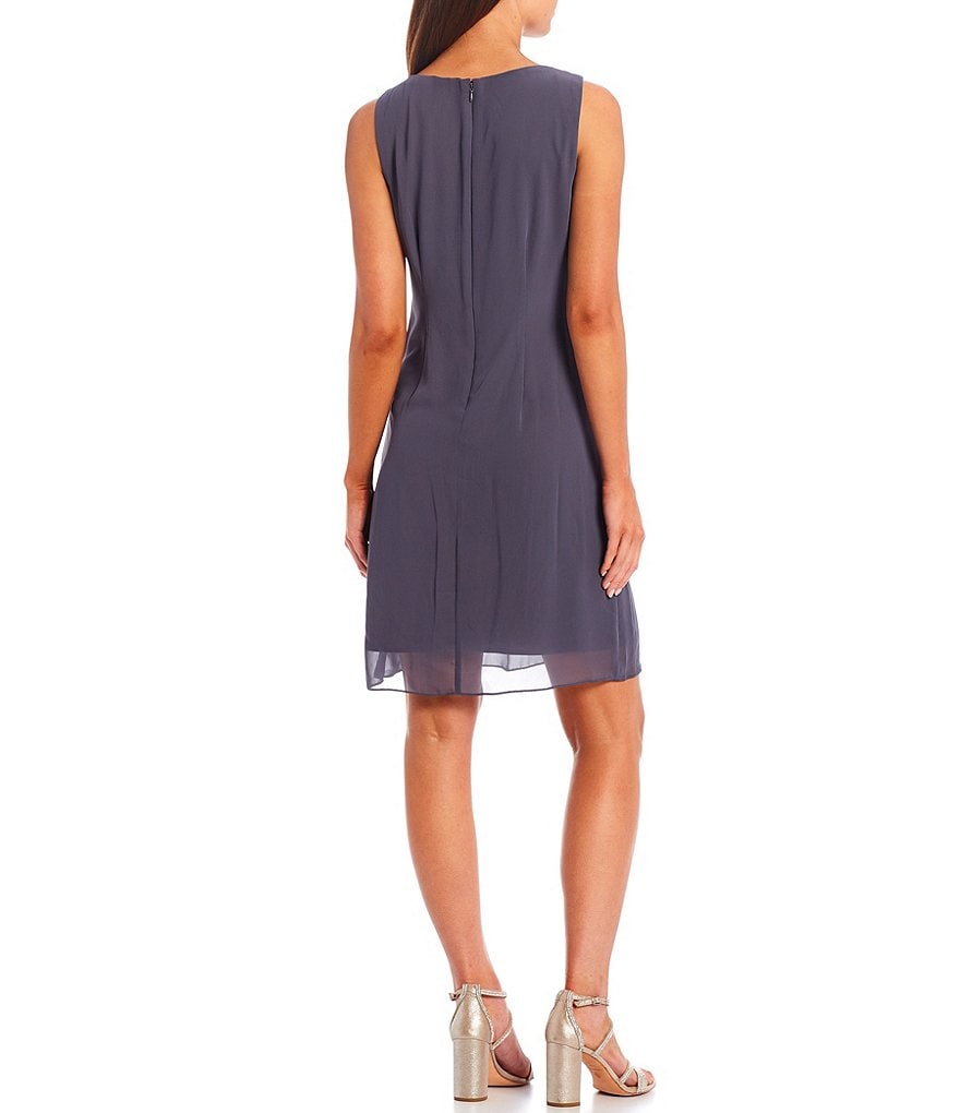 Ignite Evenings Petite Size Embellished Neck Chiffon 2-Piece Jacket Dress