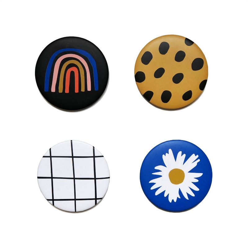 4pk Decorative Locker Button Magnets