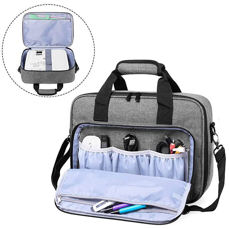 Projector CaseProjector Bag with Accessories Storage Pockets Compatible with Most Major ProjectorsMedium1375 x 105 x 45 Inches Gray