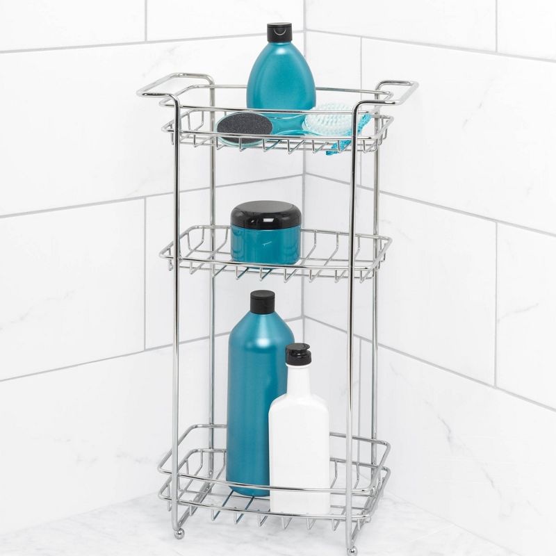 Chrome Slimline Floor Stand Chrome Home - Zenna Home