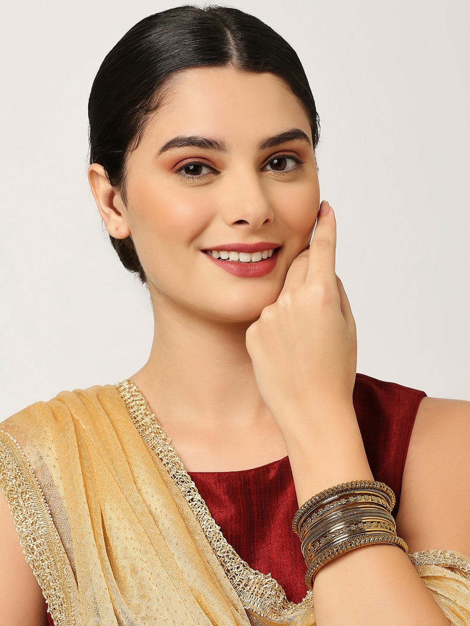 Oomph Antique Gold & Oxidized Silver Bangles - Set of 32