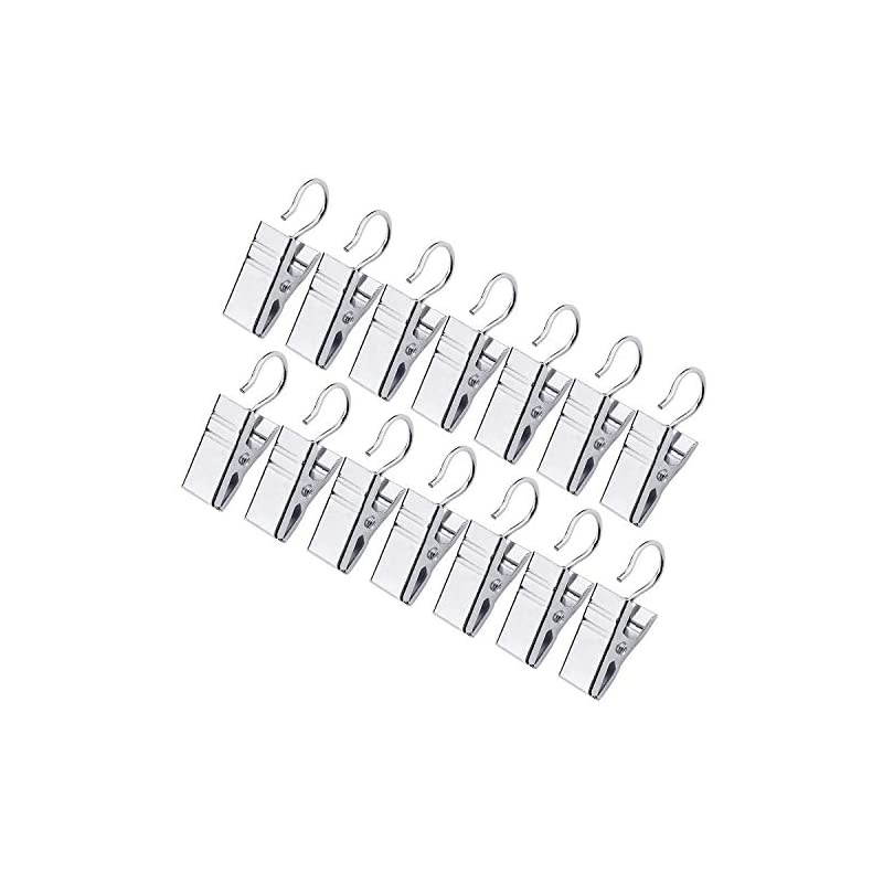 Pack Heavy-Duty Hook Clip Set Curtain Clips for Curtain Photos Home Decoration Art Craft Display - Silver
