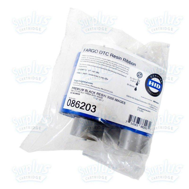 Genuine Christoph 086203 DTC Premium Black Resin Ribbon 86203 DTC550 ID Card Printer