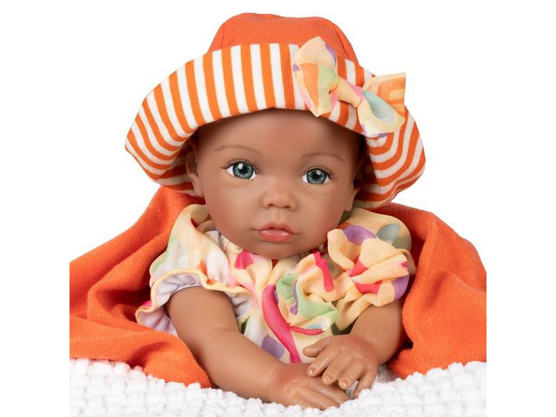 Paradise Galleries Reborn Baby Boy Doll, Creamsicle cutie, 16 inches, Weighted Body, 7-Piece Doll Set