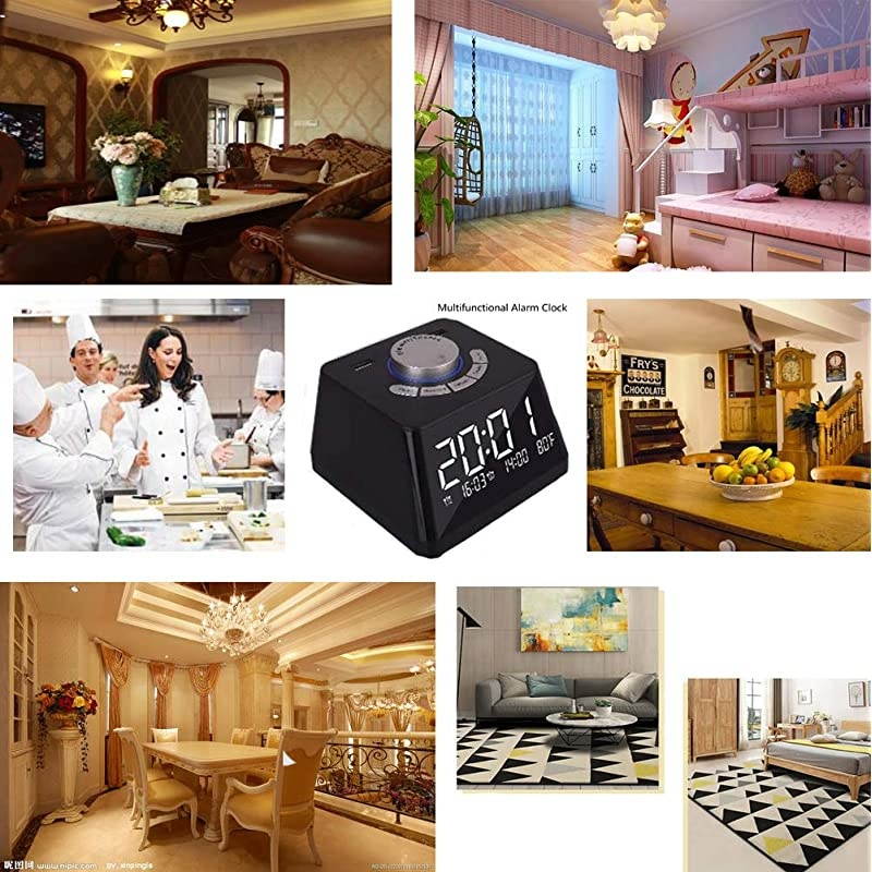 radio alarm clock FM radio Alarm clocks for bedroomsDual alarm clock with 6 alarm clock sounds radio alarm clocks for bedroomsDual USB charging port Bedroom sleep alarm clock al