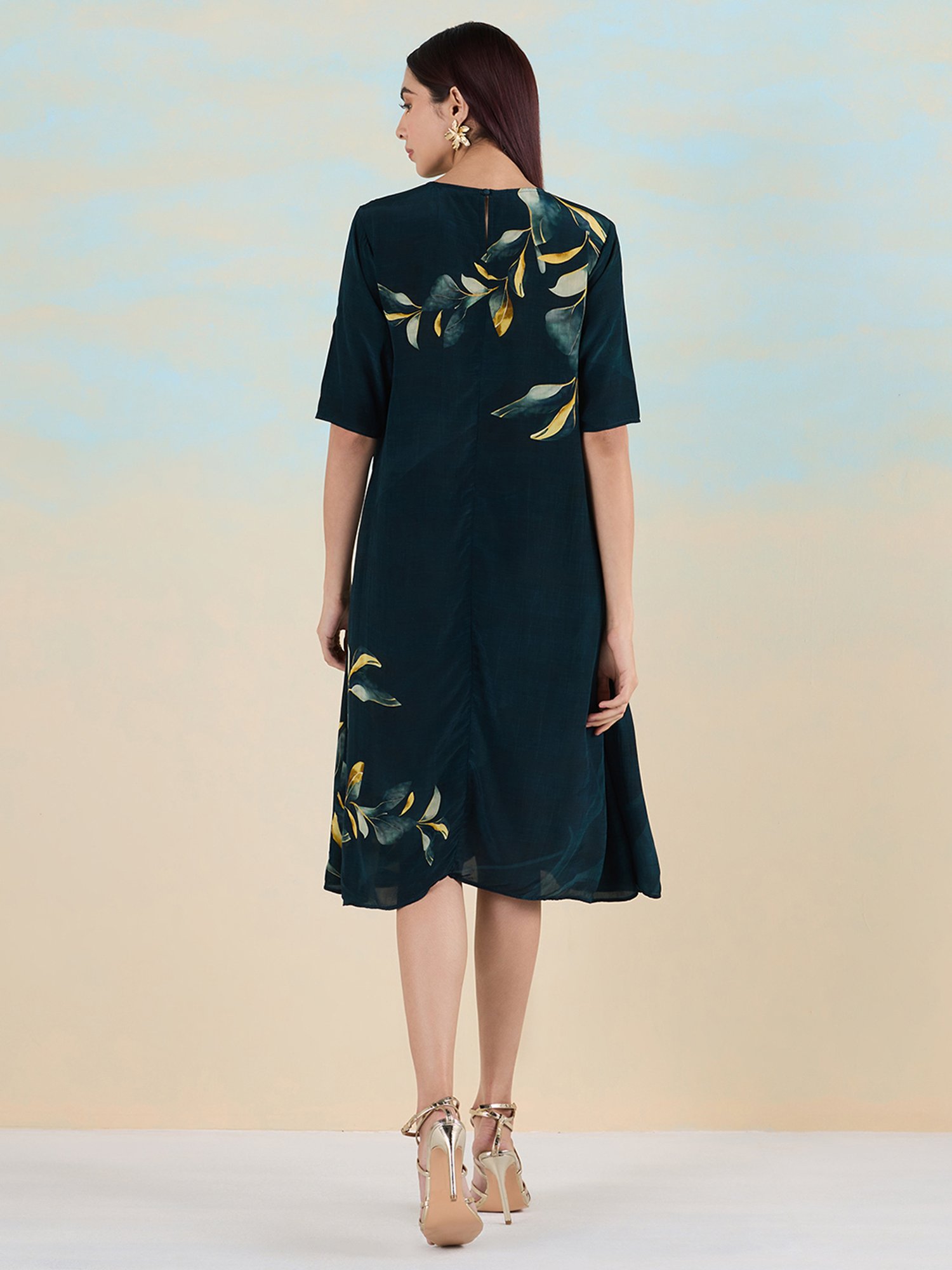 navyasa by liva Blue Printed Ethnic Dress