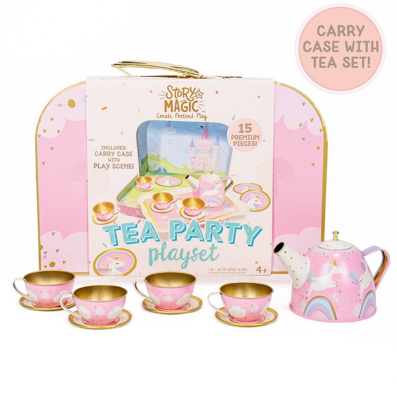 Story Magic 15pc Tea Party Playset with Carrying Case