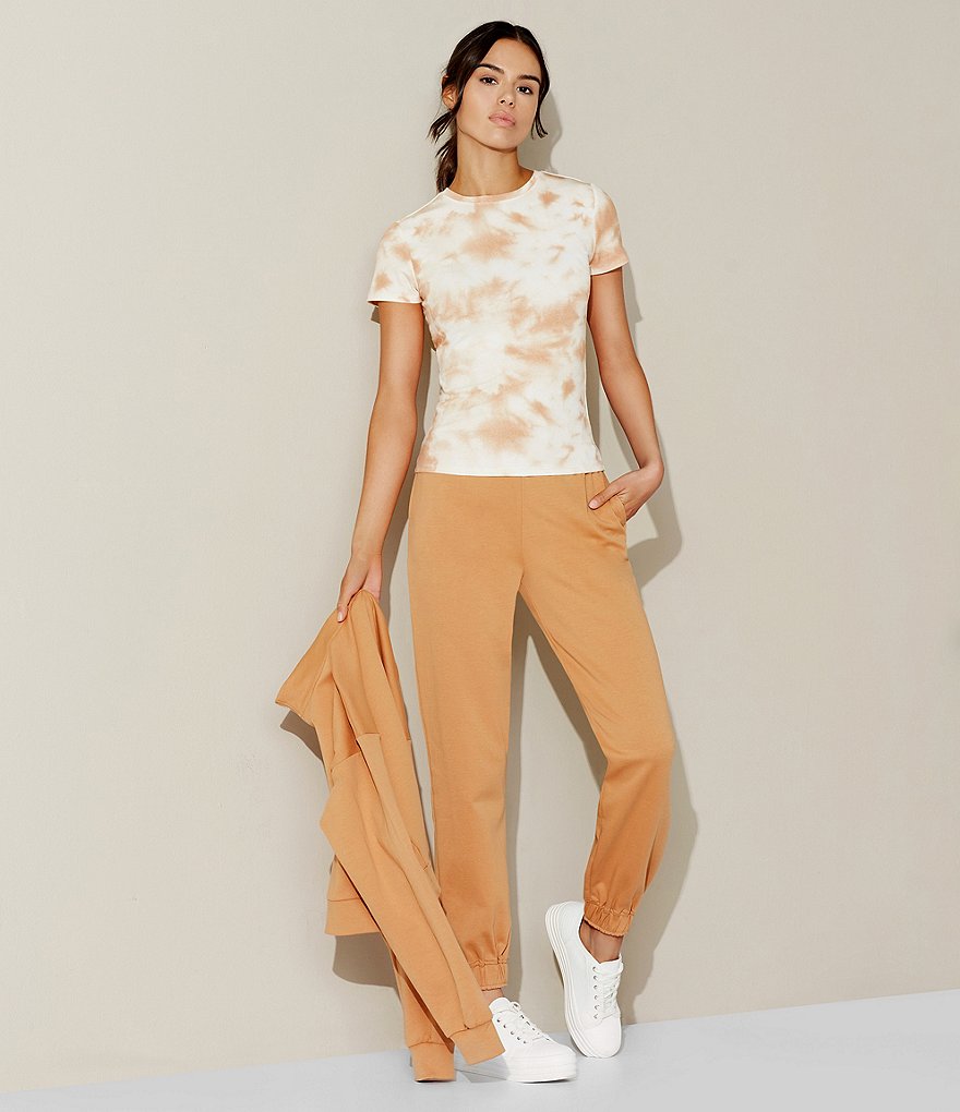 Karen Kane Short Sleeve Tie-Dye Hoodie