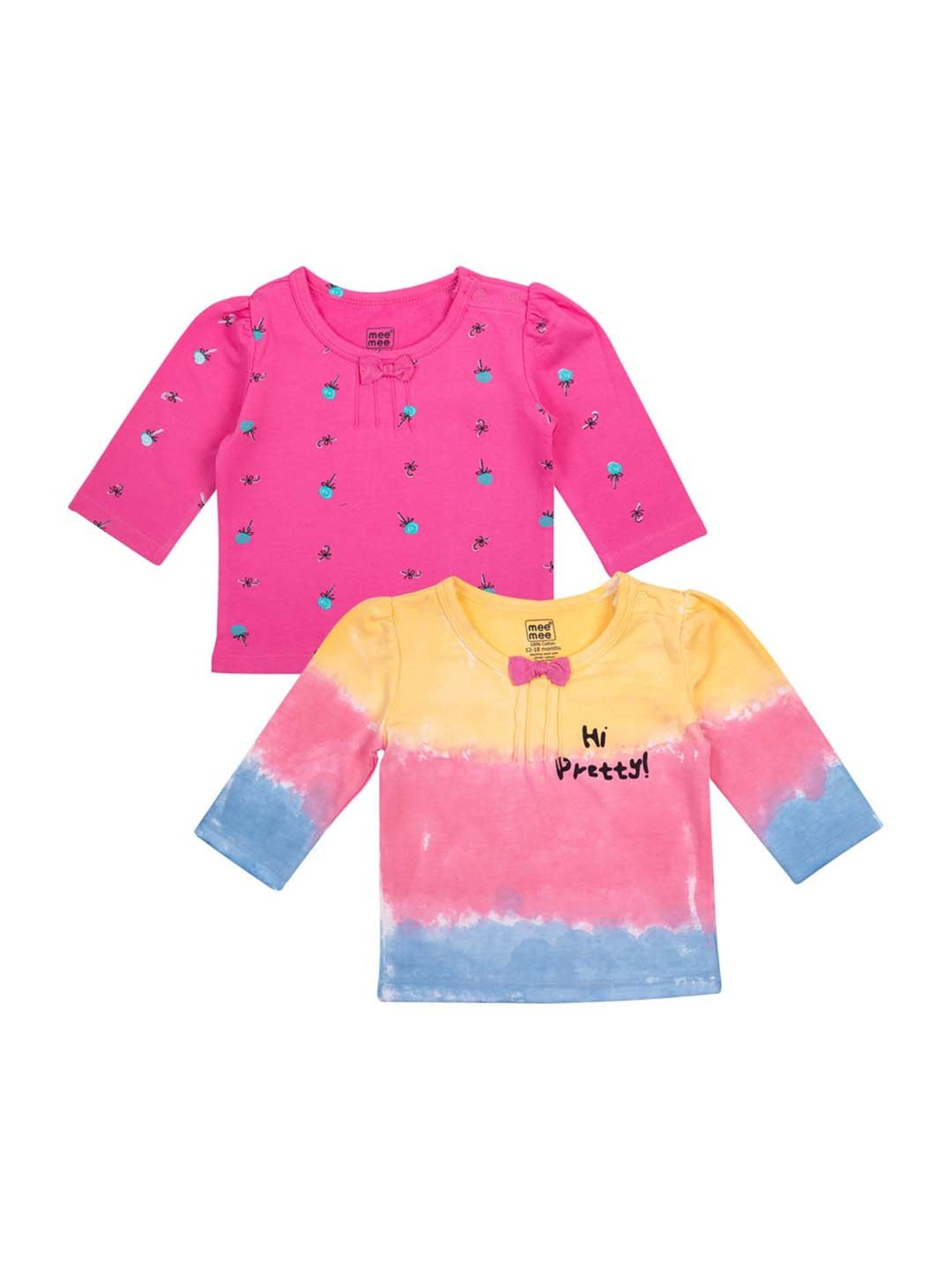 Mee Mee Kids Multicolor Printed Tops - Pack of 2