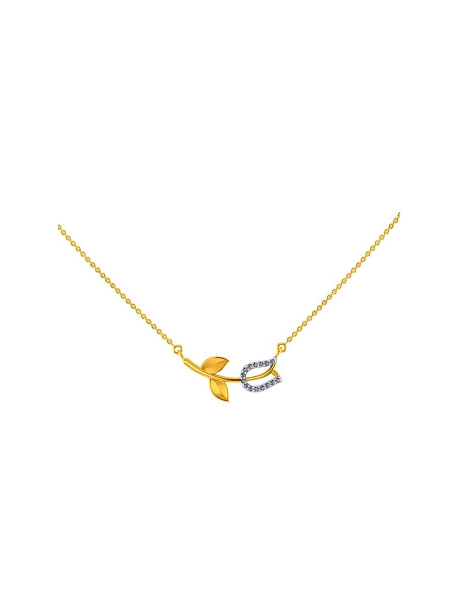 P.N.Gadgil Jewellers 18k Gold Infinity Florall Diamond Necklace For Women
