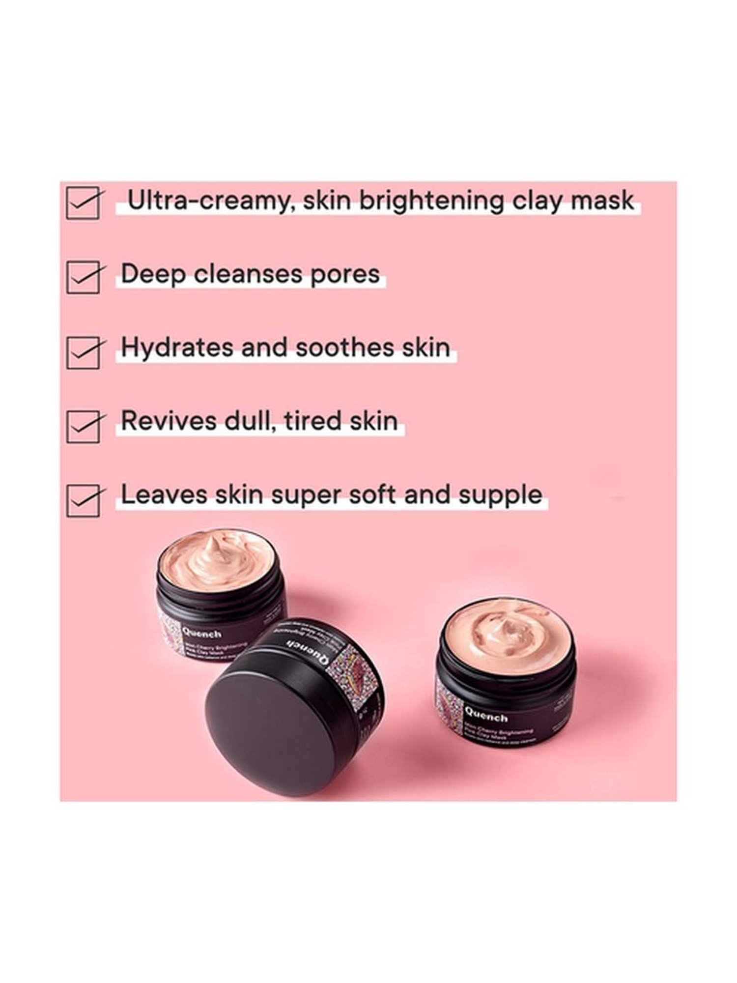 Quench Botanics Mon Cherry Brightening Pink Clay Mask - 50 ml