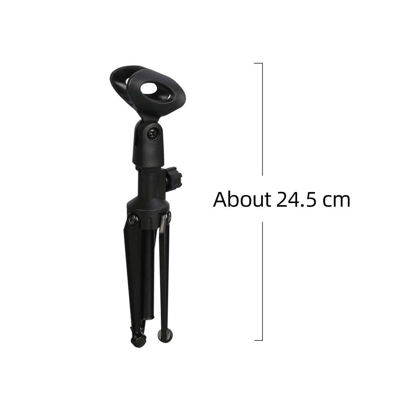 Depusheng Universal Mini Foldable Desk Microphone Tripod Adjustable Holder Stand With Mic Clip For Karaoke Live Broadcast