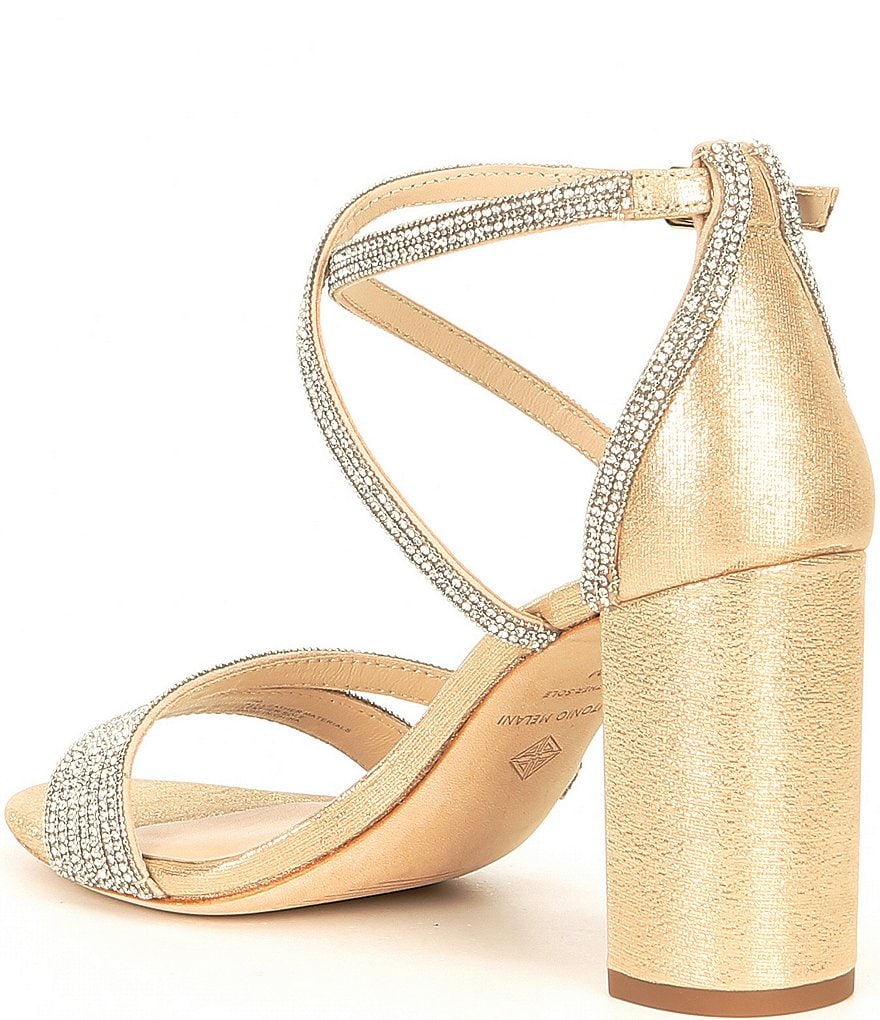 Antonio Melani Garlini Rhinestone Embellished Strappy Block Heel Dress Sandals