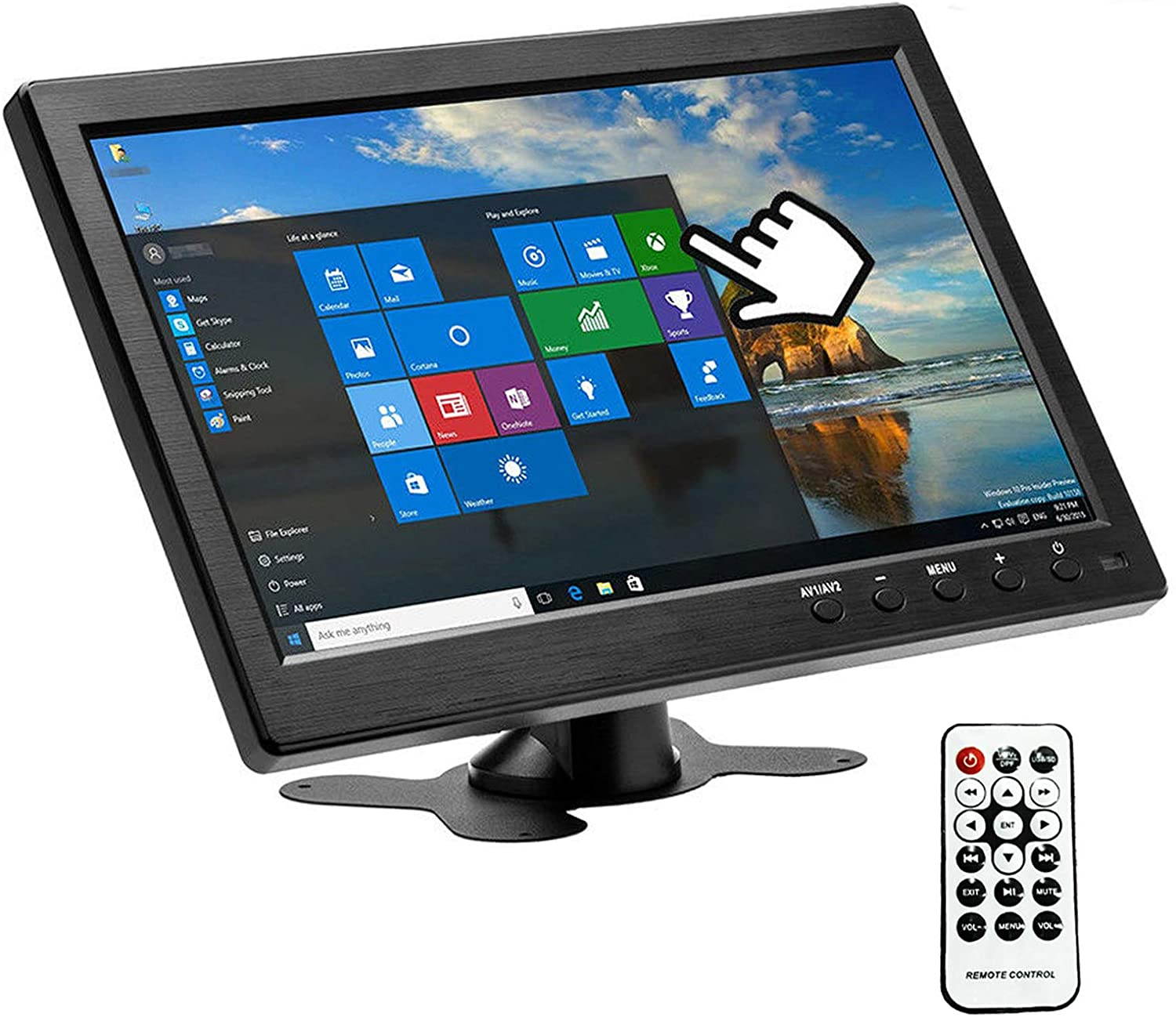 LCD Security CCTV Monitor, 10.1 Inch HDMI Camera Monitor HD 1024X600 with BNC, AVI, VGA, HDMI Input Cable,Compatible with PC CCTV Security Camera Car DVR