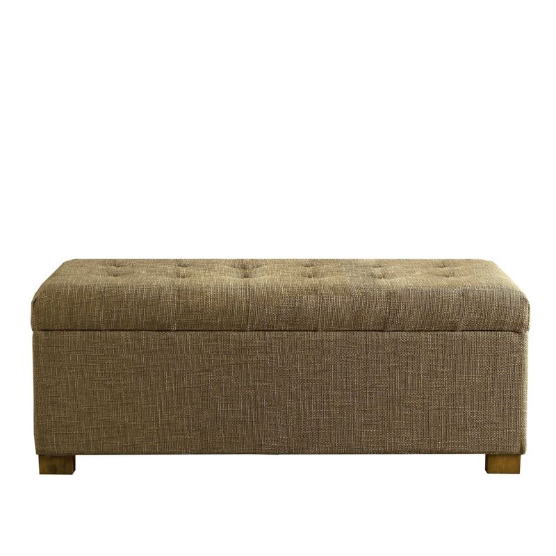 Large Tufted Storage Bench Brown - HomePop