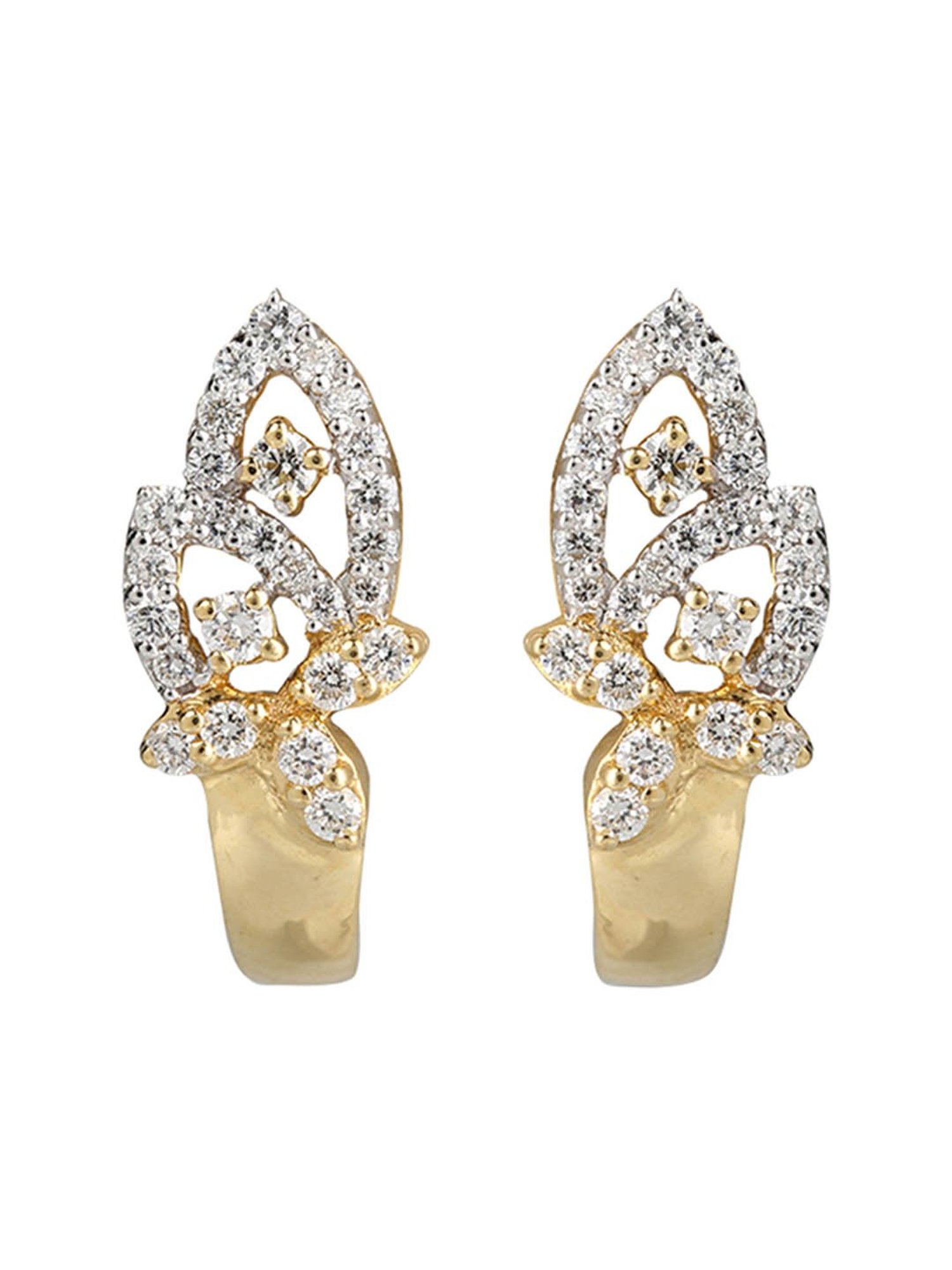 Waman Hari Pethe Jewellers 18k Gold & Diamond Earrings