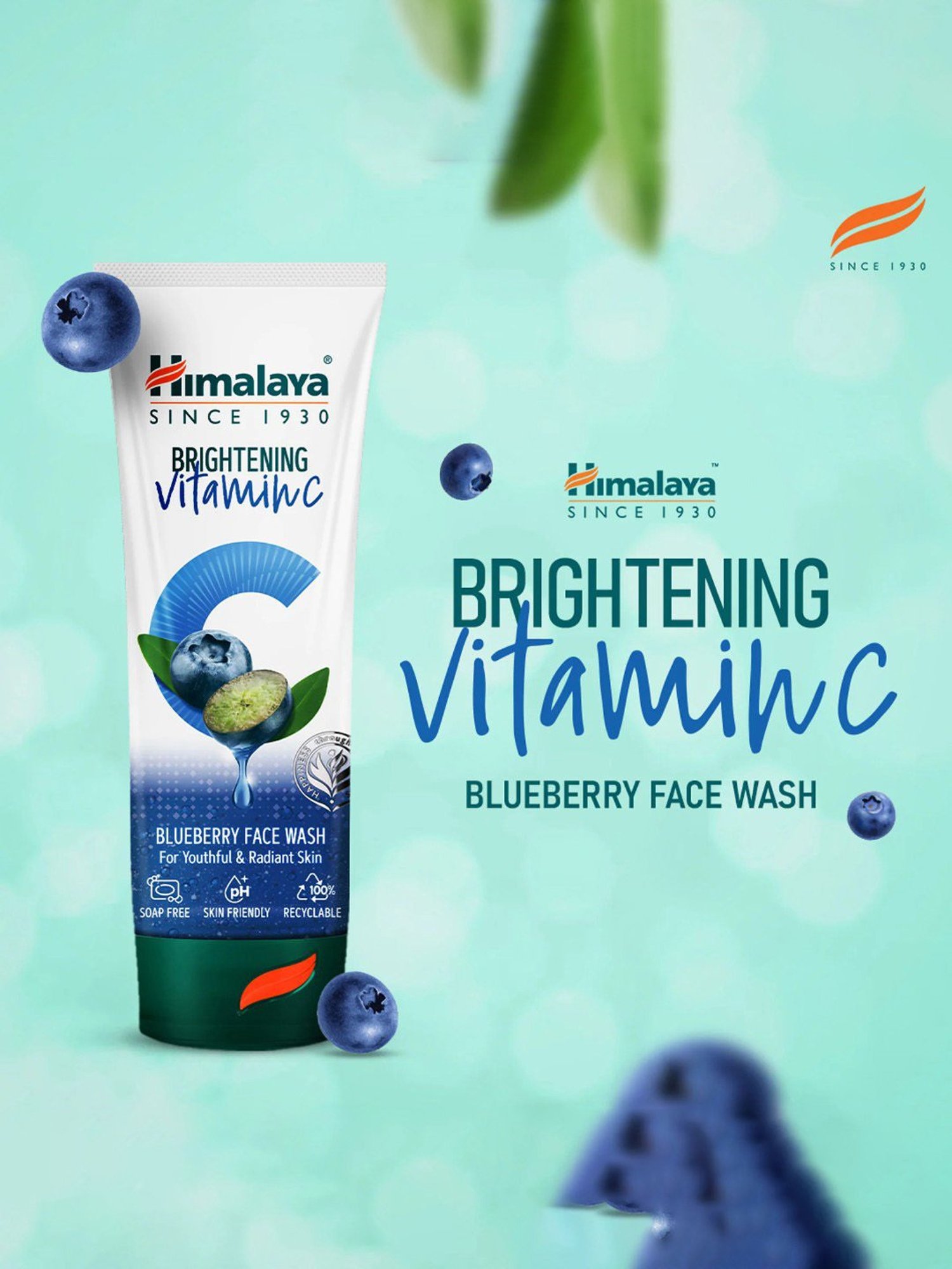 Himalaya Brightening Vitamin C Blueberry Face Wash - 100 ml