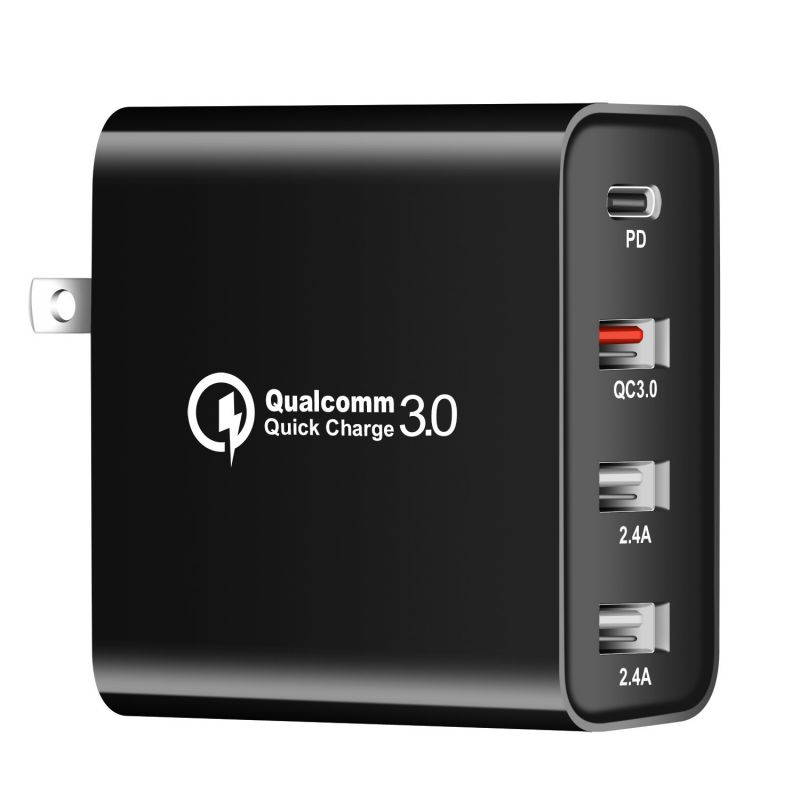 Gigbird 48W USB wall charger, 30W PD Portable Charger, Quick Charge 3.0 charger block, suitable for iPhone 12, 12 Pro, 12 Pro Max, 11, iPad, Galaxy S10e/S10/S9/S8/Plus, Note 9/8 and more.(Black)