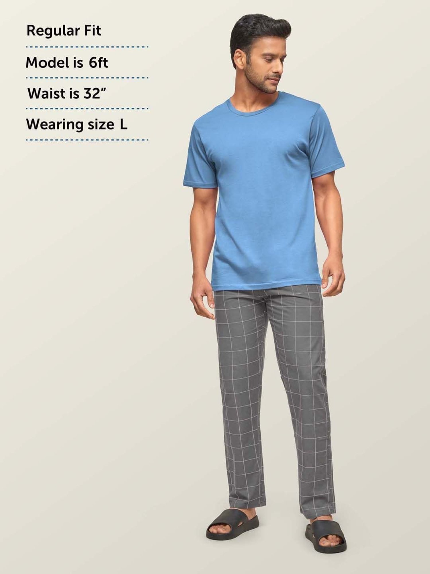 XYXX Grey Checks Pyjama