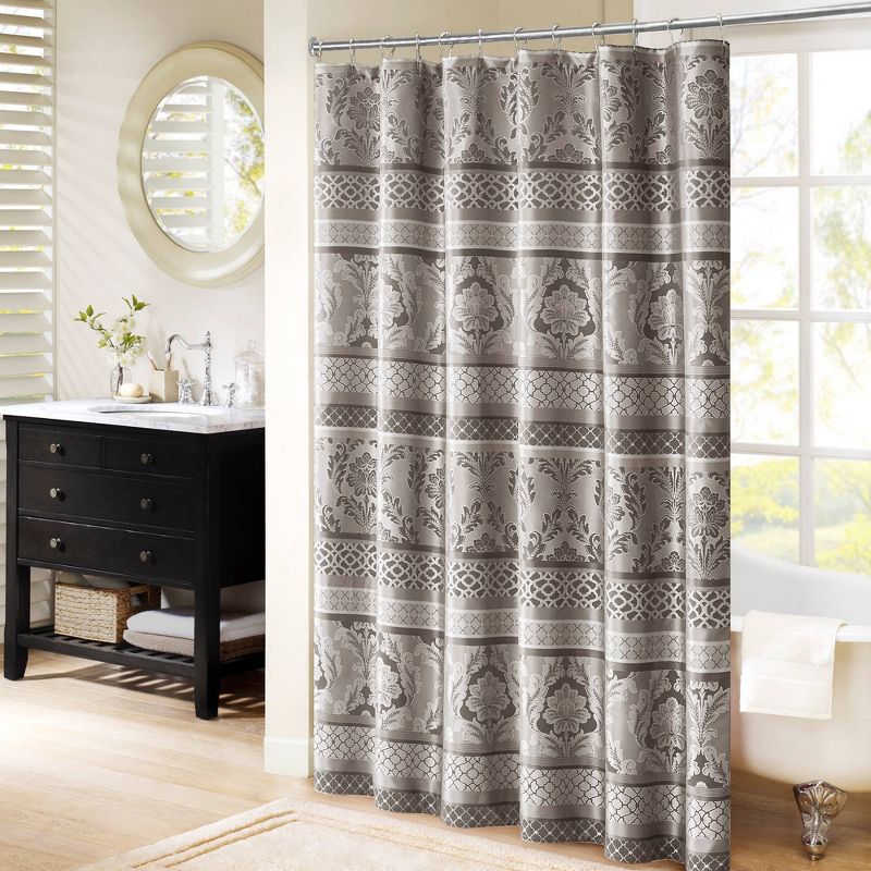 Mirage Jacquard Shower Curtain Gray