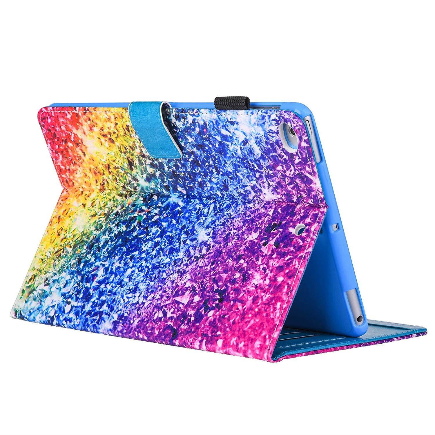 iPad Mini Case,Mini 2/3/4 Case - Monstek Flip Smart Leather Case with Stand Wallet Protective Colorful Case for Apple iPad Mini 1 2 3 4-04 Colorful Diamond