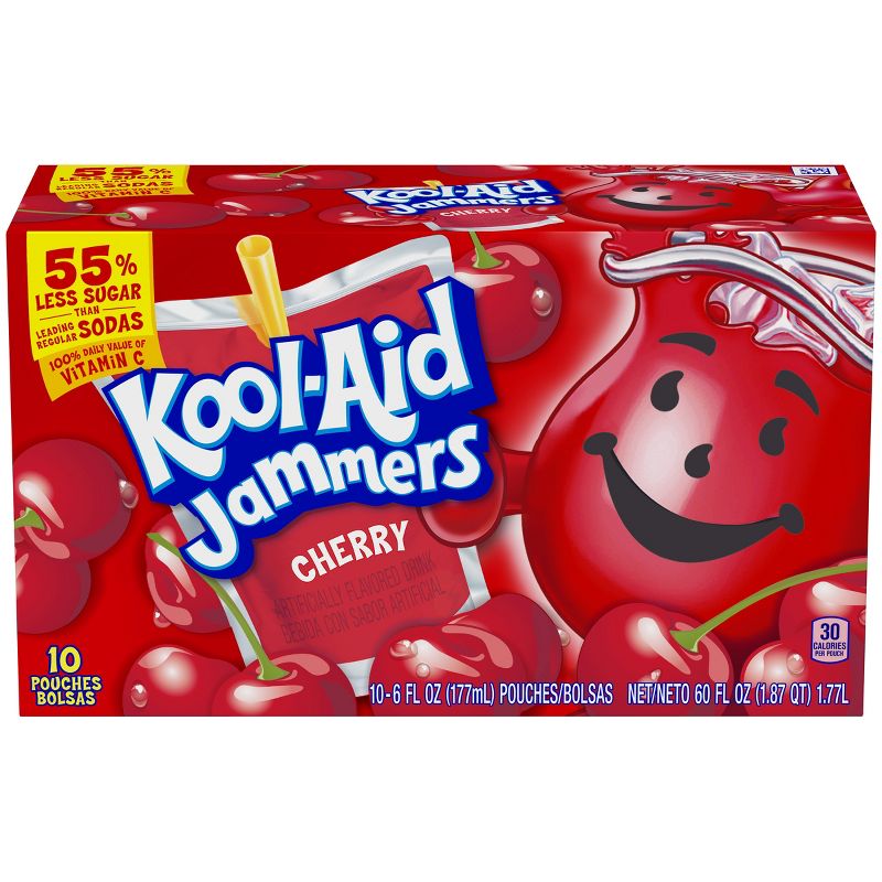 Kool-Aid Jammers Cherry Juice Drinks - 10pk/6 fl oz Pouches