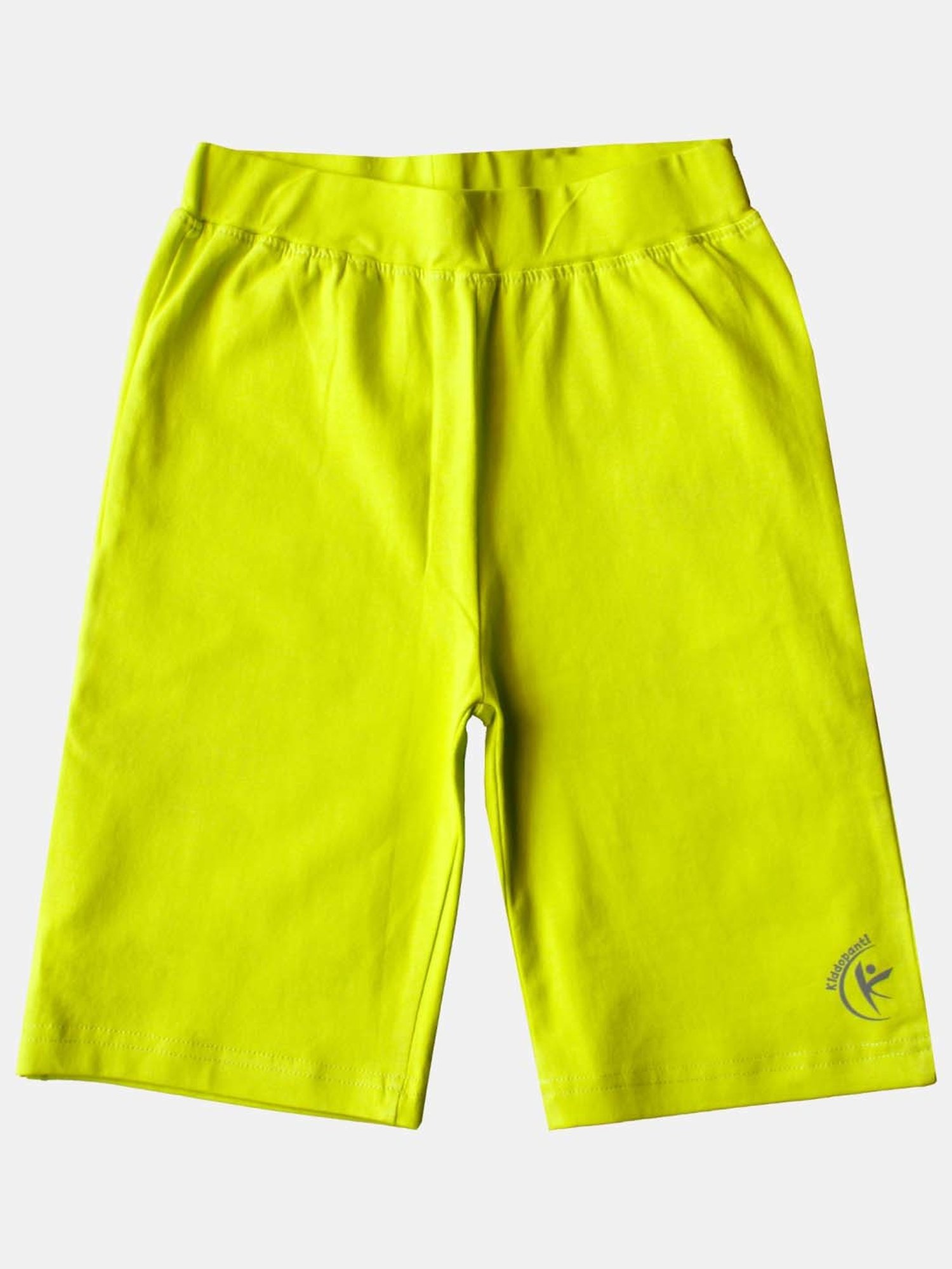 Kiddopanti Kids Steel Grey & Neon Green Logo Cycling Shorts (Pack of 2)