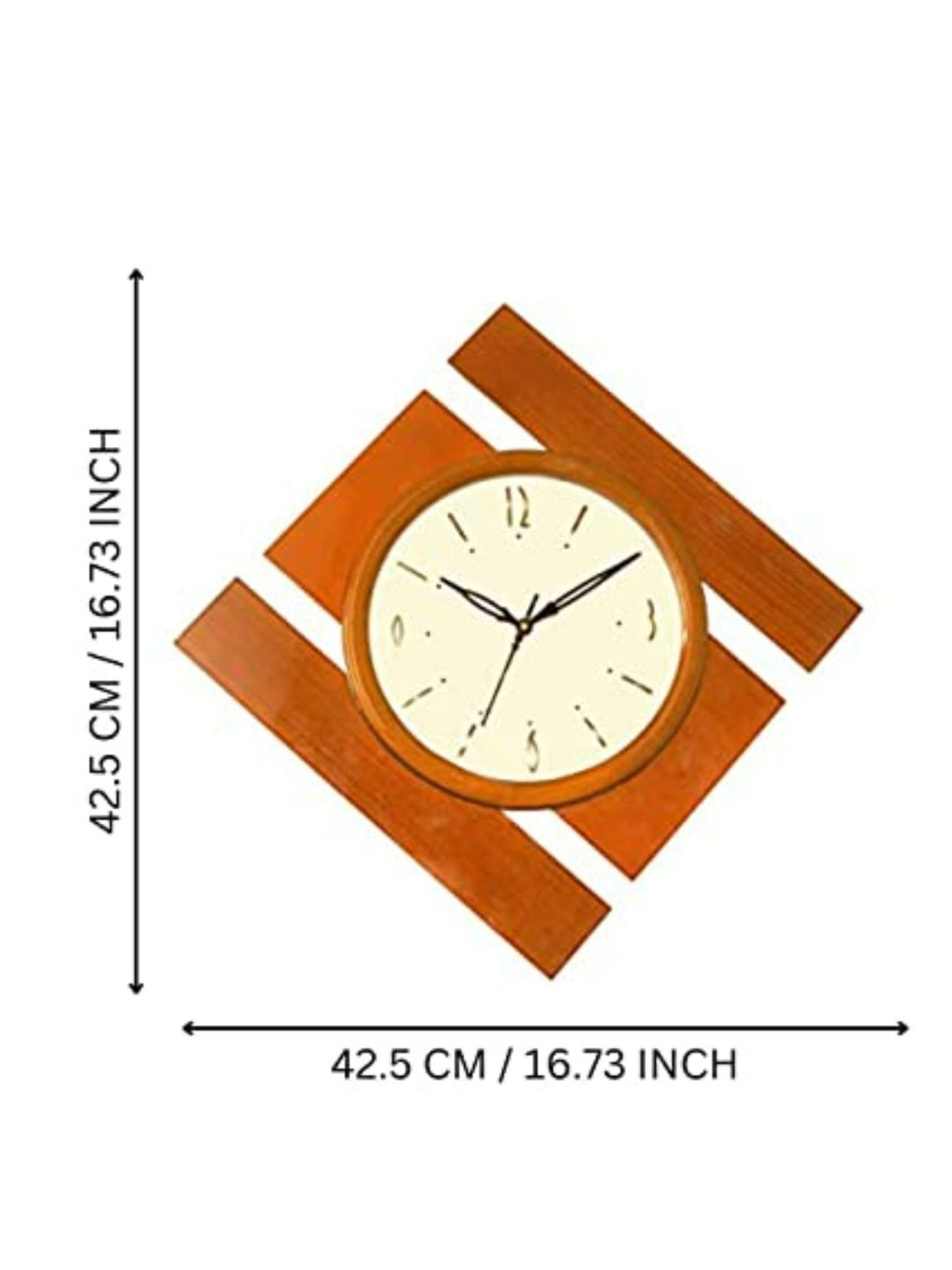 CHRONIKLE Elegant Tan Wood Wall Clock