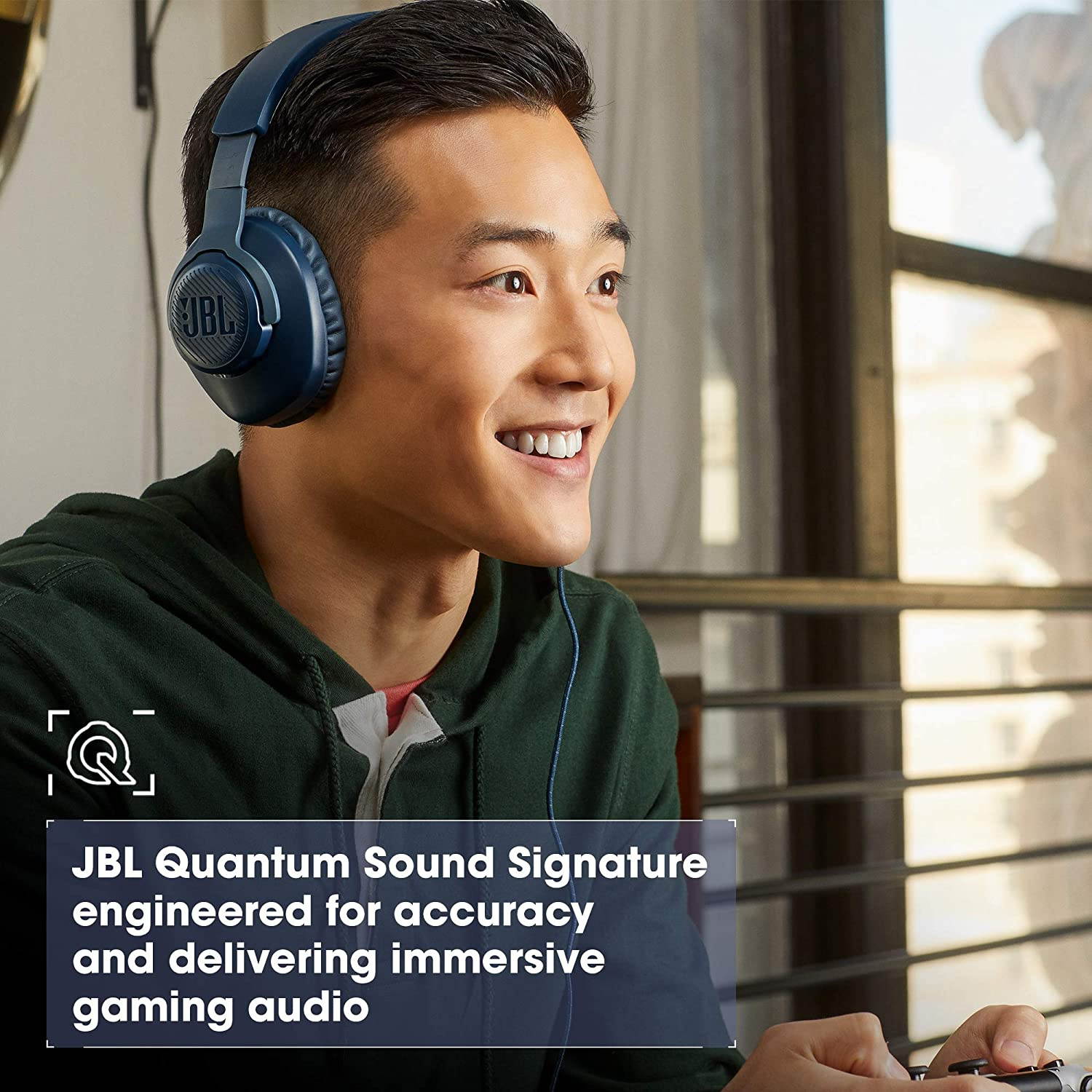 JBL Quantum 100 - Wired Over-Ear Gaming Headphones - Black