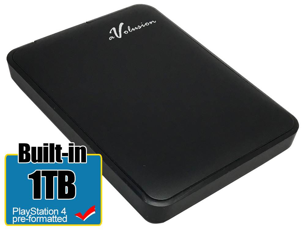 Avolusion 1TB USB 3.0 Portable External PS4 Hard Drive (PS4 Pre-Formatted) HD250U3-Z1 - Retail w/2 Year Warranty