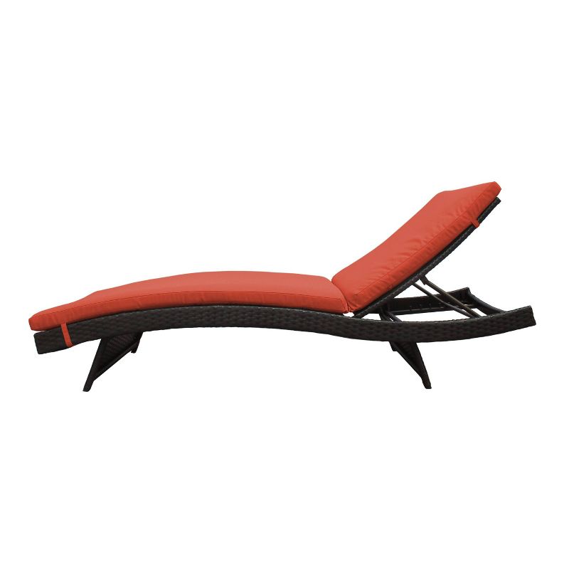 Bali 2pk Patio Chaise Lounges with Cushions - Tangerine - TK Classics