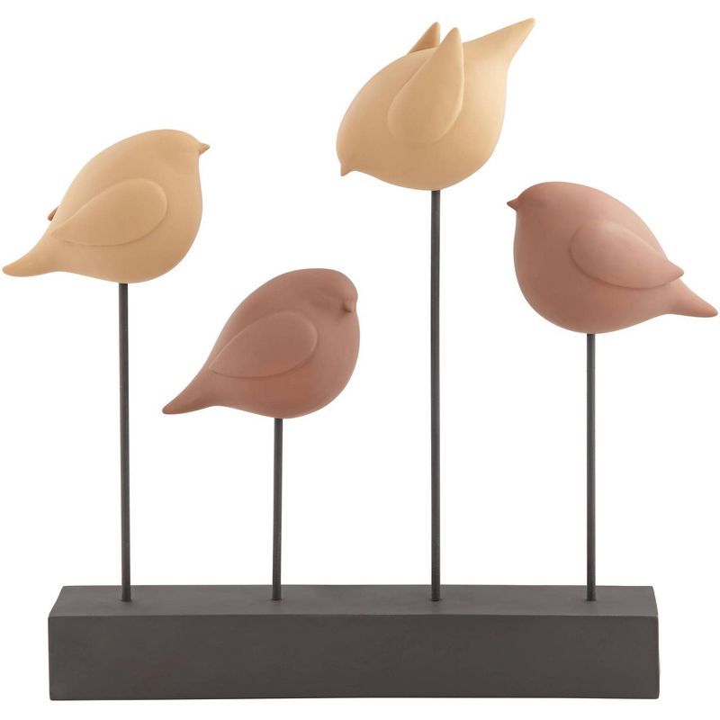 Dahlia Studios Four Birds 17" High Tan and Terracotta Finish Rustic Statue Piece