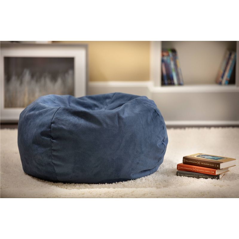 Kids' Micro-Fiber Suede Bean Bag Chair Blue - Gold Medal