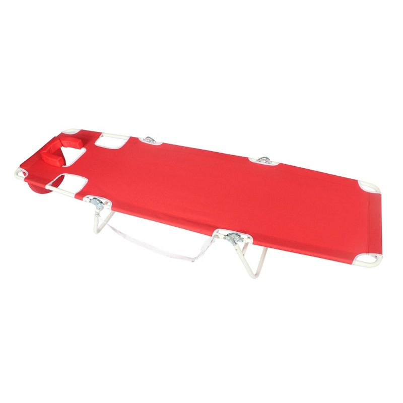 Face Down Beach Chaise Lounge - Red - Ostrich