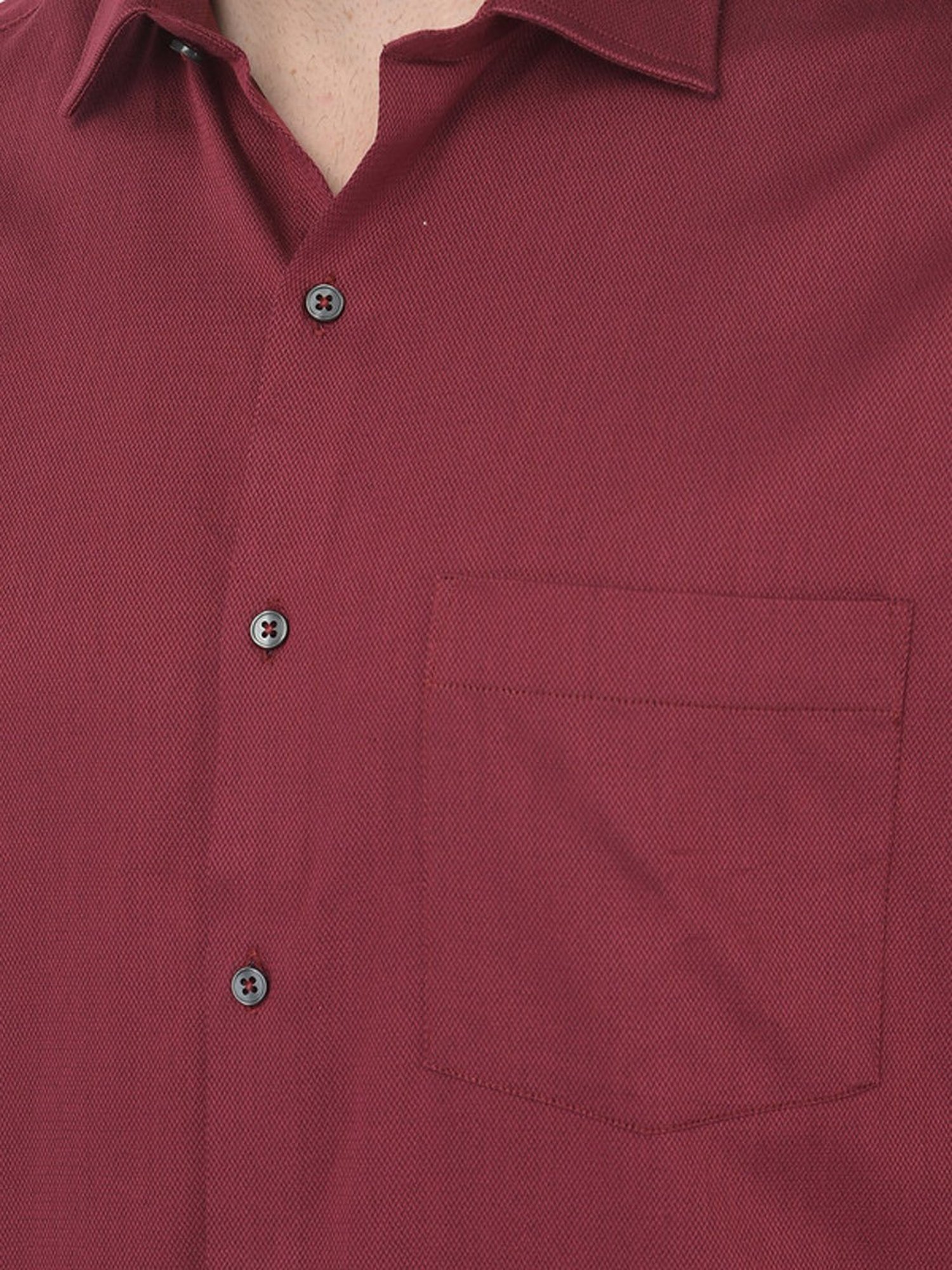 Turtle Maroon Slim Fit Shirt
