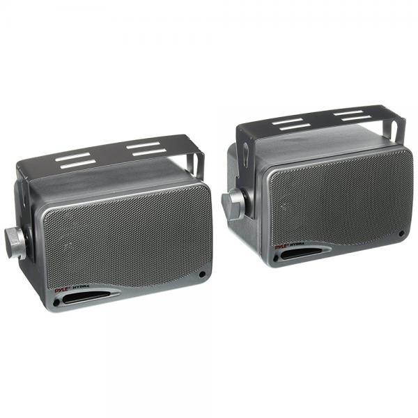 Pyle PLMR24S 3.5-Inch 200 Watt 3-Way Weather Proof Mini Box Speaker System (Silver Color)