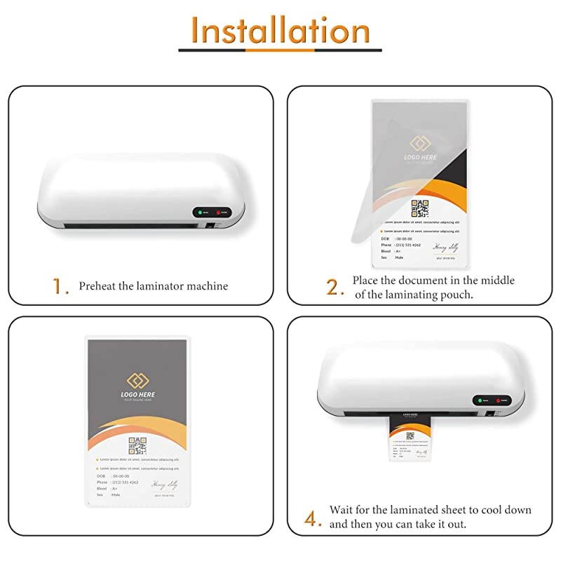 100Pack 2 x 35 Inch 5 Mil Business Card Clear Hot Glossy Thermal Laminating Pouches Lamination Sheet Laminator Pockets