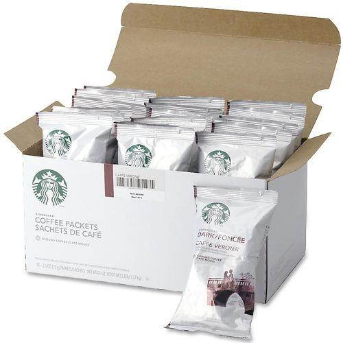 Starbucks&reg; Caffe Verona Ground Coffee Single-Serve Packets, 2.5 Oz, Carton Of 18