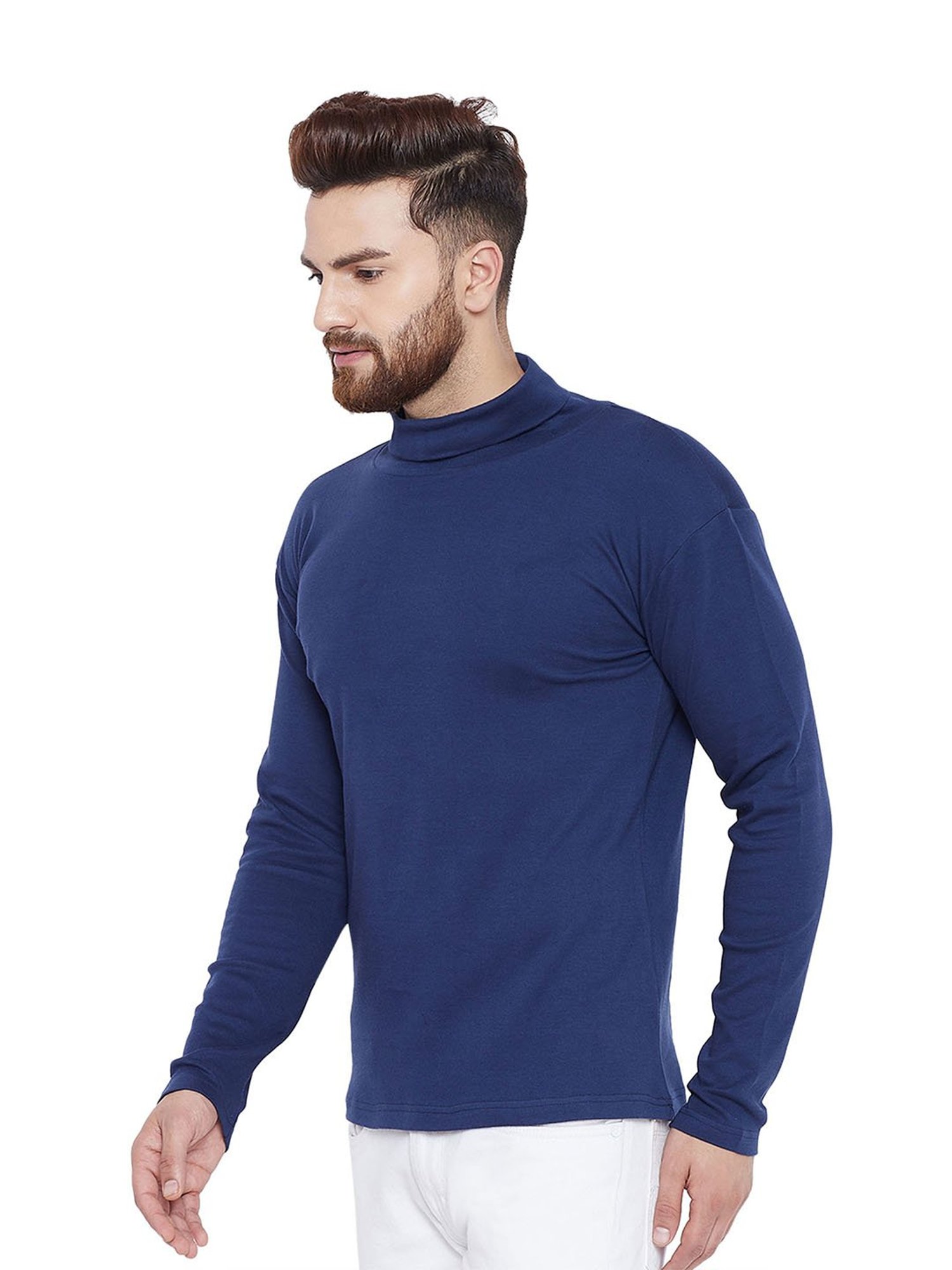 Hypernation Blue High Neck T-Shirt