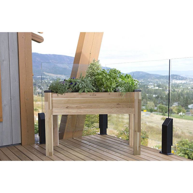 18" x 34" Elevated Rectangular Cedar Planter - CedarCraft